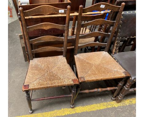 A Pair of 19th Century ladder back chairs 