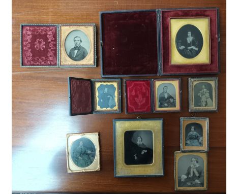 A Collection of nine 19th century Ambrotype photos. 