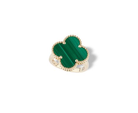 Magic Alhambra' ring in 18k yellow gold and malachite.signed 'VCA'Numbered 'JE073970'Ring size : 53Gross weight : 12 gWith th