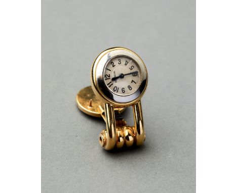 Vintage 18k yellow gold pocket WATCH ‘LECOULTRE DUOPLAN’, Marked ‘18k’ gold, numbered 69009, marked 750 and various marksL. 2