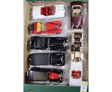 8 Franklin Mint. 1935 Mercedes-Benz 770K Grosser, Emperor Hirohito's car in red and black. 1939 Maybach Zeppelin in black and