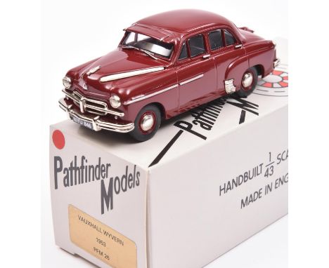 A Pathfinder Models white metal 1953 Vauxhall Wyvern saloon (PFM26). An example in maroon. With limited edition certificate 1