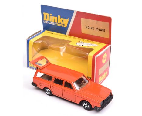 A scarce late Dinky Toys Volvo 265DL Estate (180). An Italian produced example painted in orange, with a black plastic base p