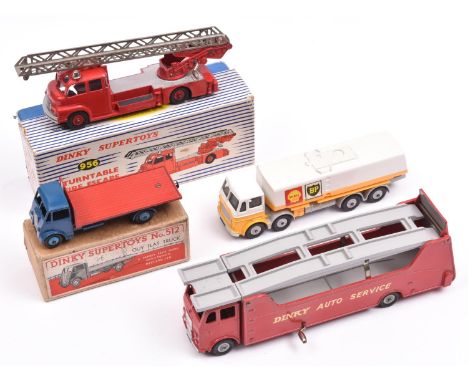 4 Dinky Toys.  Turntable Fire Escape (956). In red with two piece silver ladder, example with window glazing. Boxed, with pac