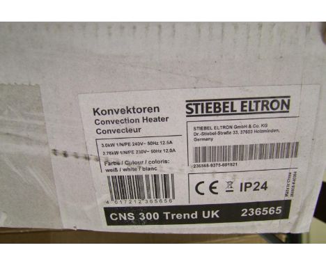 A Stiebel Eltron CNS300 wall mounted panel convector heater. 