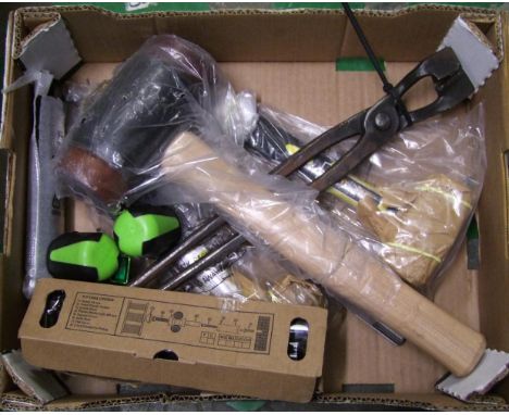 A small collection of tools: to include hammers, tongs, chisels etc. 