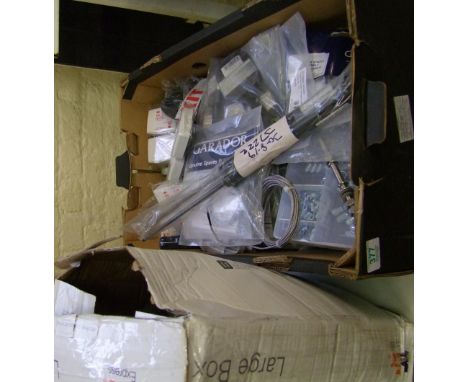 A collection of tools and fixings: to include paint brushes, bolts, screws, 3M respirator refils etc. 