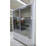 Zero Zone 2ZMZP26 Commercial Double Swing Glass Door Freezer (5ft X 34" X 78"), sn 0407-1017376NA