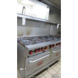 IRON RANGE COMPANY 10 Burner Double Oven Natural Gas Commercial Range, 60" wide, Stainless Steel, Op