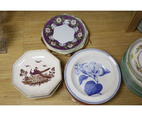 A group of 19th century Wedgwood bone china, creamware and stone china plates and dishes (17)