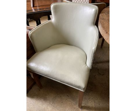 A pair of Art Deco tub framed elbow chairs, width 54cm, depth 45cm, height 79cm