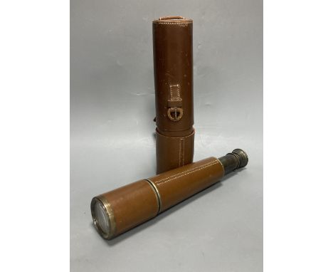 A Broadhurst &amp; Clarkson brass three drawer telescope