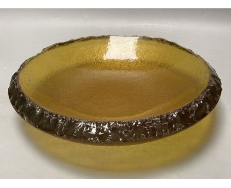 An amber Art Glass bowl, 29cm