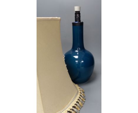 A Royal Doulton turquoise lamp base (converted)