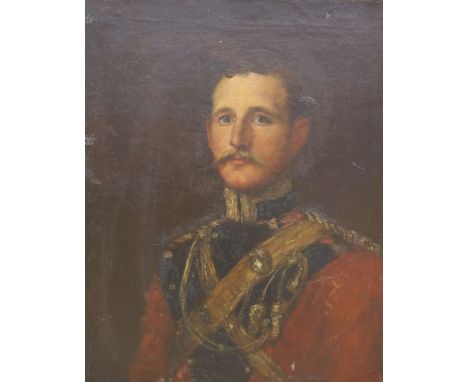 Victorian School, oil on canvas, Portrait of Colonel Guy Wyndham (1865-1941) in uniform, 66 x 53cm, unframed (brought up at C