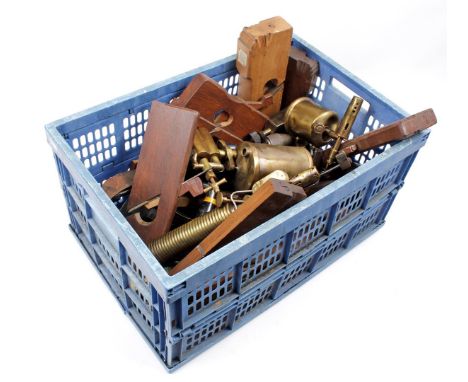 Crate with various hand tools