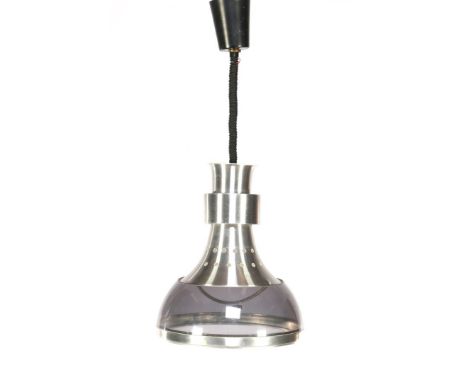 Metal hanging lamp with plastic shade, presumably RAAK 74 cm high