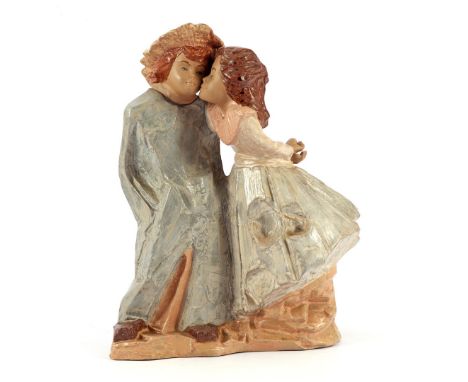 Marco Giner Spain porcelain sculpture group of a romantic couple 31 cm high