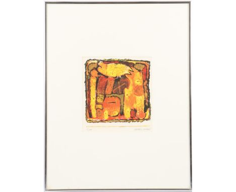 Jeroen Krabbe (1944-)Untitled, colorful composition, color lithograph, numbered 1/200, 26x24 cm