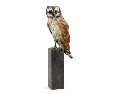 Anonymous, bronze sculpture of an owl, on a marble base, a total height of 50 cm, weight 8.85 kg