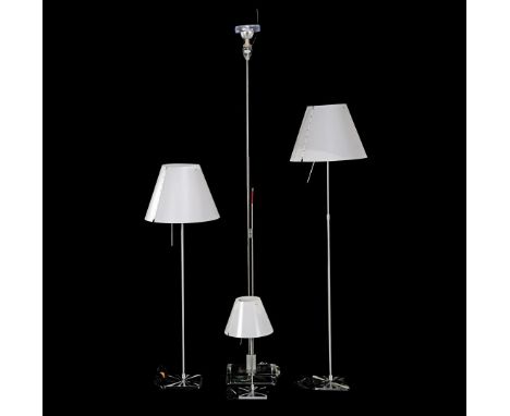 LucePlan metal table table lamp with plastic shade 50 cm high, 2 floor lamp lamps 119 cm and 149 cm high and design floor lam