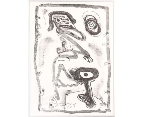 (Lubertus Jacobus Swaanswijk) Lucebert (1924-1994)Composition with face, lithograph numbered 15/50, 75x55 cm