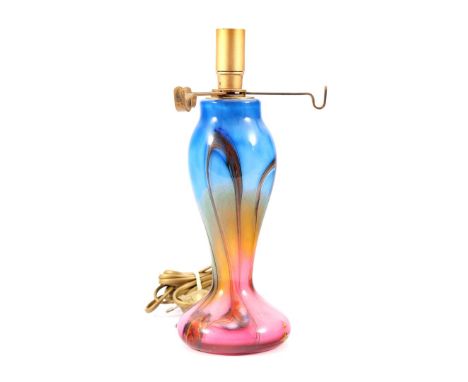Marcel Saba (1946-)Unclearly signed, multi-colored glass lamp base, 28.5 cm high
