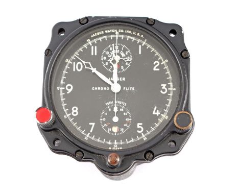 Jaeger Chrono Flite, airplane chronometer in metal case, type 46 G 3, serial 678 A, &amp; nbsp; 9x8 cm