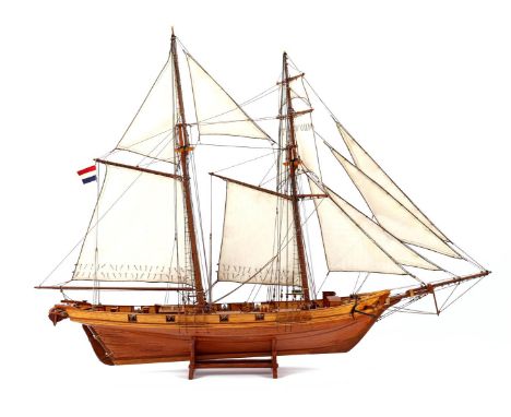 Wooden scale model two-master, 71 cm high