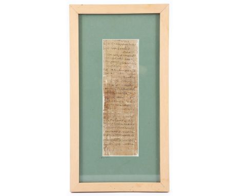 Antique manuscript, ancient Greek writing on papyrus. The Greek text deals with the shipment of &amp; nbsp; a quantity, 500 m