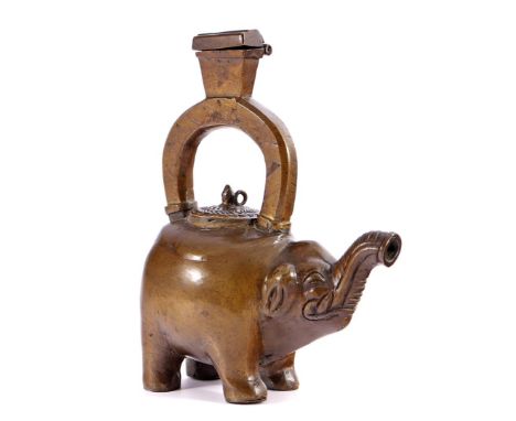 Oriental metal teapot in the shape of an elephant, 19.5 cm high