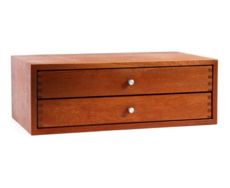 Aksel Kjersgaard (1925-2018)Teak 2-drawer bedside table with dovetail joints, design Aksel Kjergaard for Odder, Denmark 1960s