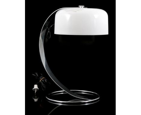 Raak metal table lamp with plastic shade, model D 212500, circa 1970, &amp; nbsp; 50 cm high (cracks in shade)