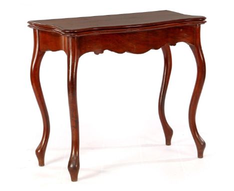 Mahogany Biedermeier console, folded out 74 cm high, 83x83 cm