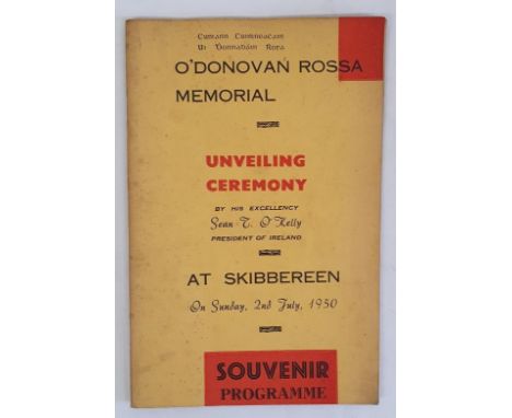 O' Donovan Rossa Memorial Souvenir Programme on the occasion of the unveiling of the Memorial to O'Donovan Rossa by the Presi