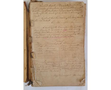 Manuscript Minutes of meetings of the committee of The Commissioners for Lighting, Cleansing, and Watching for the Town of Tr