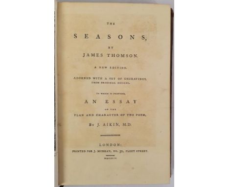 James Thomson. The Seasons Adorned with a set on engravings from original designs. 1794. 1st Book plate joseph Grubb, Clonmel