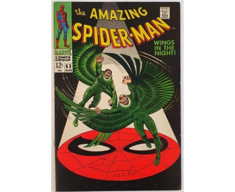 Amazing Spiderman #63. Marvel 1st issue. (Marvel Comics, 1968) Featuring Vulture against Vulture! Written by Stan Lee with wo