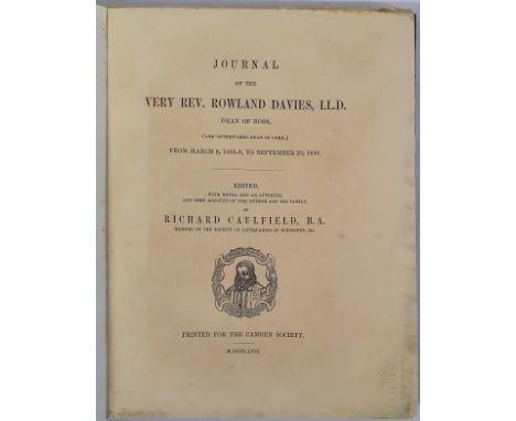 Caulfield, Richard. Journal of the Very Rev. Rowland Davies LL.D from March 8, 1688-9, to September 29, 1690. 1857