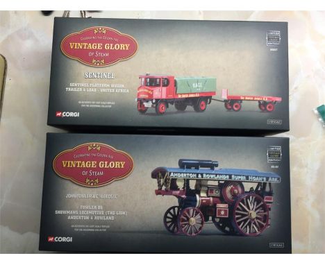 Two Vintage Glory 1:50 scale models. Sentinel Platform Wagon and a Fowler B6 Showman's Loco