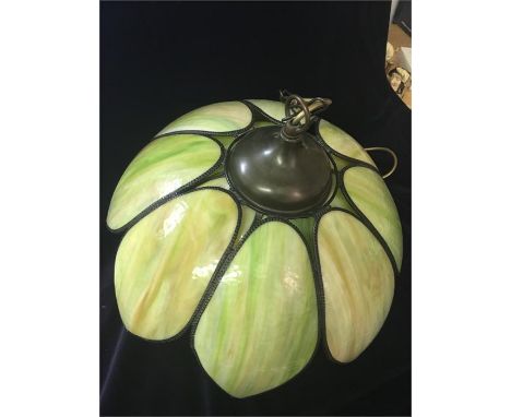 Tiffany style ceiling light (green petals)