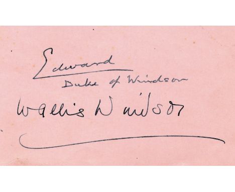 EDWARD & WALLIS: EDWARD, DUKE OF WINDSOR (1894-1972) King of the United Kingdom January - December 1936 & WALLIS, DUCHESS OF 