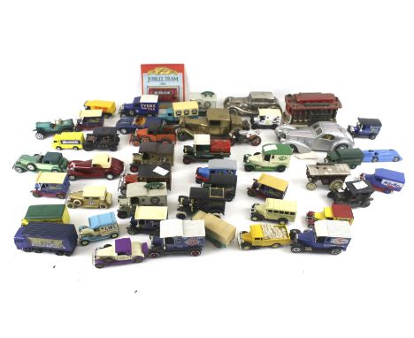 A collection of assorted diecast vehicles and model cars. Including Matchbox, Burago and Lledo, etc.