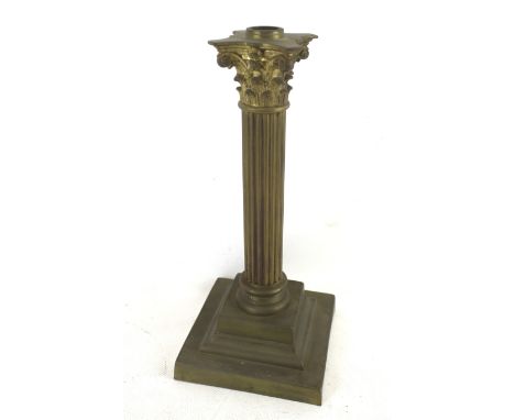 Corinthian column brass lamp stand. H33cm