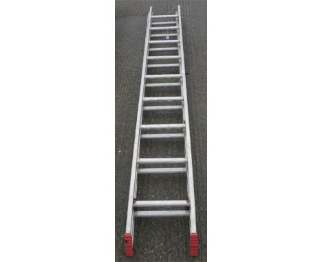 Two piece extending aluminium ladder.