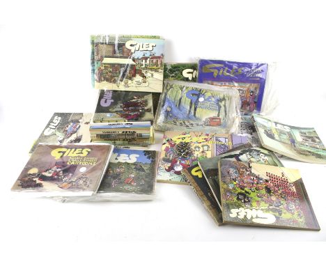 A collection of vintage Giles Express cartoons annuals. Approximately 50 running from 1946 to 1999, including some hardbacks 