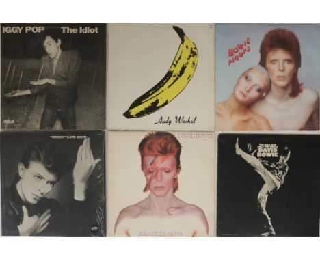 GLAM/ART ROCK - LPs. Superb selection of 10 x original title LPs. Titles are Iggy Pop - The Idiot (UK original pressing, oran