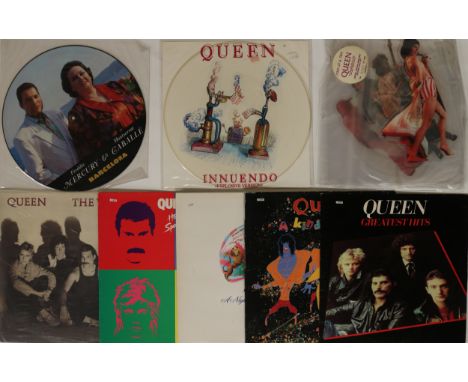 QUEEN &amp; RELATED - LPs WITH PICTURE/SHAPED DISC RELEASES. Quality collection of 5 x LPs, 2 x picture disc 12" with 1 x sha