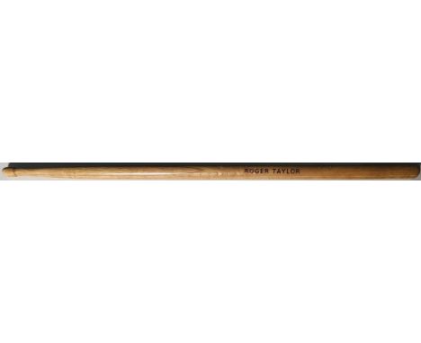 ROGER TAYLOR PARIS 1979 DRUMSTICK. A Roger Taylor embossed drumstick, used for the Paris 1979 concerts - 27th February - 1st 