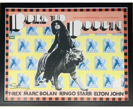 MARC BOLAN/ELTON JOHN BORN TO BOOGIE POSTER. A framed UK quad (30 x 40") poster issued for release of 'Born To Boogie' (1972)